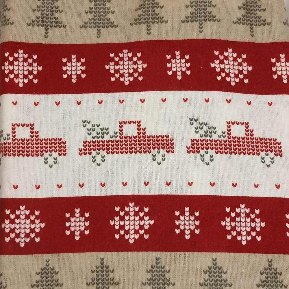 Flannel Sheet Set, Full, Cuddl Duds Heavyweight Cotton Truck Fairisle Warm Cozy